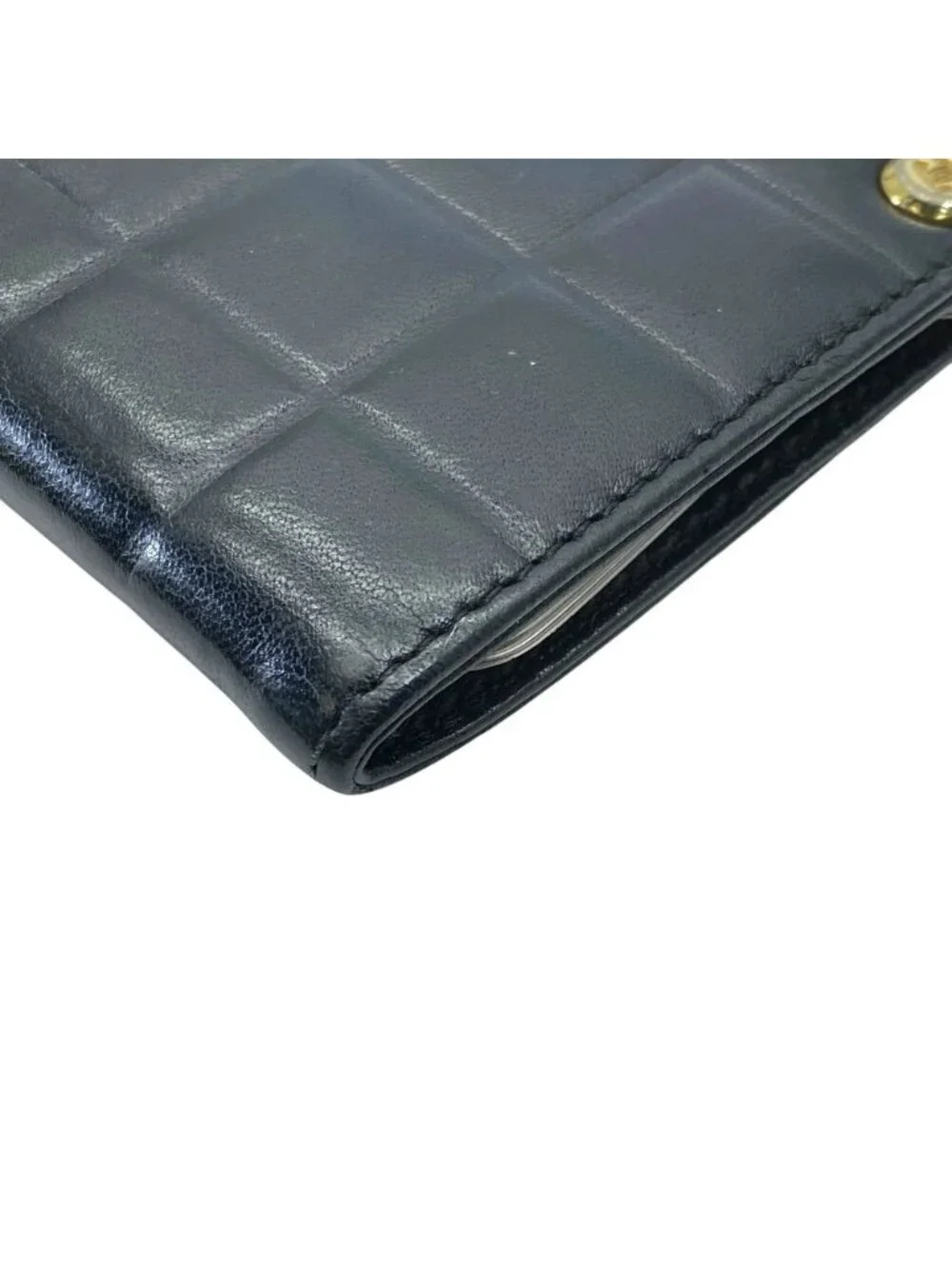 Chanel Chocobar Card Case CC Logo Slide Type Lambskin Black High Quality Daily